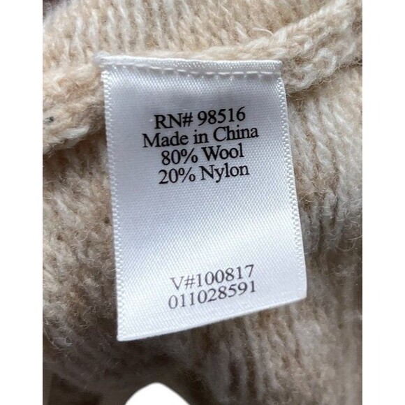 Coldwater Creek Cardigan Size XL Sweater Women's Beige Wool Blend Geometric - Picture 7 of 7
